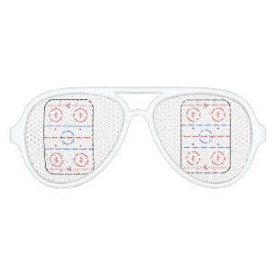 Ice Rink Diagram Hockey Game Graphic Aviator Sunglasses
