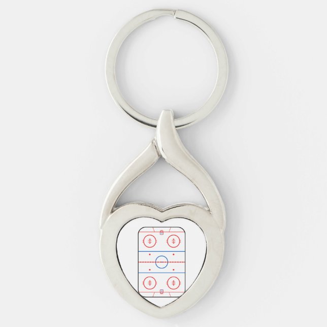 Ice Rink Diagram Hockey Game Graphic Keychain (Front)