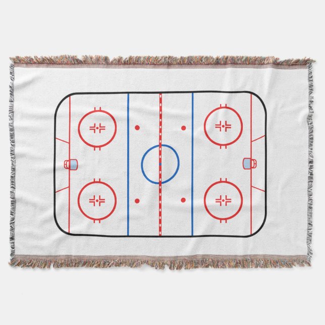 Ice Rink Diagram Hockey Game Graphic Throw Blanket (Front)