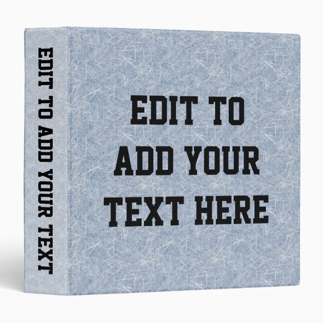 Ice Rink Skating Hockey Background Customizable Binder (Front/Spine)