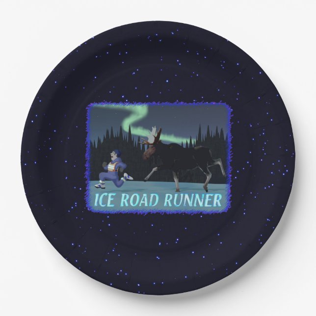 Ice Road Runner Paper Plate (Front)