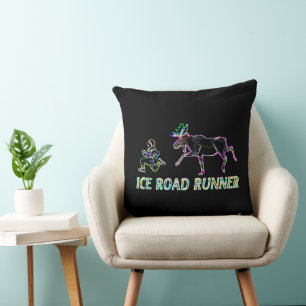 Ice Road Runner Throw Pillow
