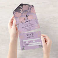 Ice Rose Pink Floral Quinceanera All In One Invita