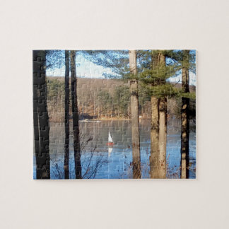 Ice Sailing on the Lake --- Jigsaw Puzzle