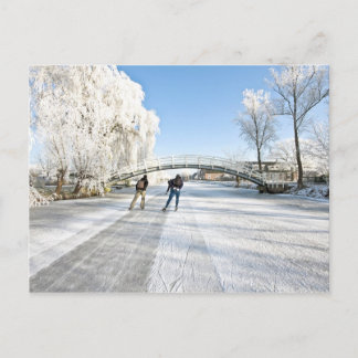 Ice scating in the Netherlands Postcard