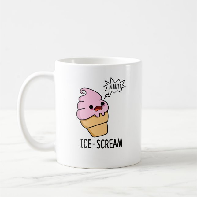 Ice-Scream Funny Ice Cream Cone Pun  Coffee Mug (Left)
