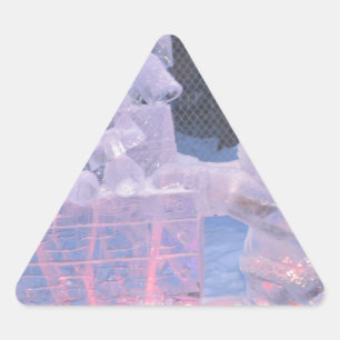 Ice Sculpture Sporting Artist Carving Arctic Gifts Triangle Sticker