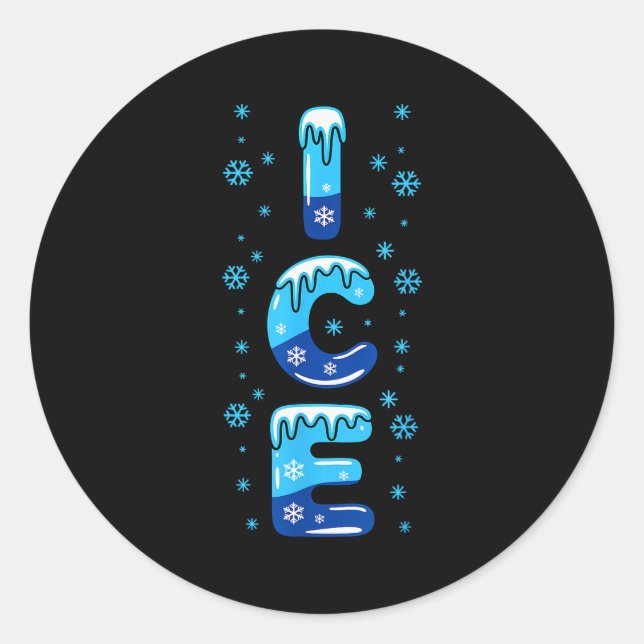 Ice Shirt Adult Kids Men Women Fire And Ice Costum Classic Round Sticker (Front)
