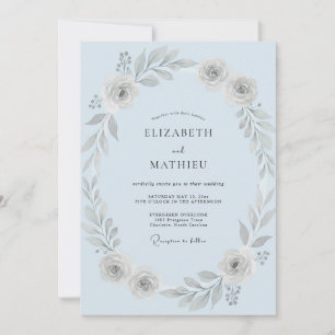 Ice Silver Petal Wedding Invitation