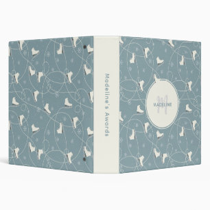 Ice Skate and Snowflake Pattern Binder