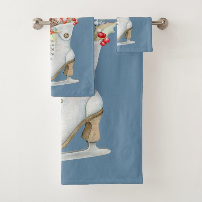 Ice skate Bouquet Bath Towel Set (Insitu)