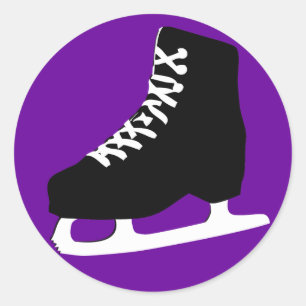 ice skate classic round sticker