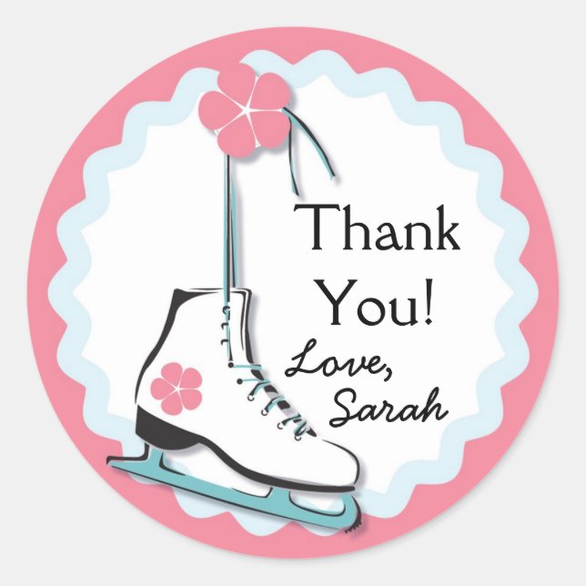 Ice Skate Classic Round Sticker (Front)