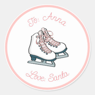Ice Skate Figure Skater Custom Gift Tag Sticker