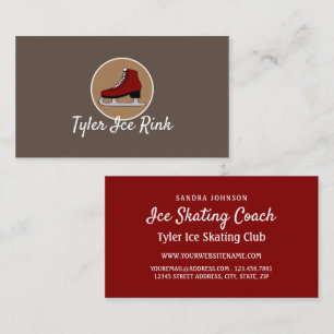 Ice Skate Logo, Ice Skater, Ice Skating Coach Business Card