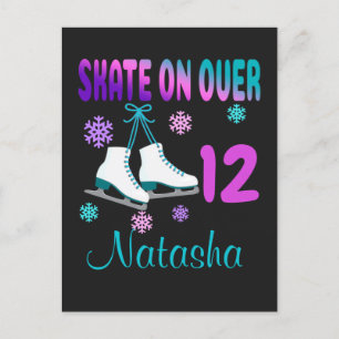 Ice Skate on Over Birthday Girl Skater  Postcard