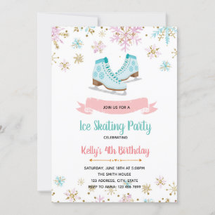 Ice skate party invitation