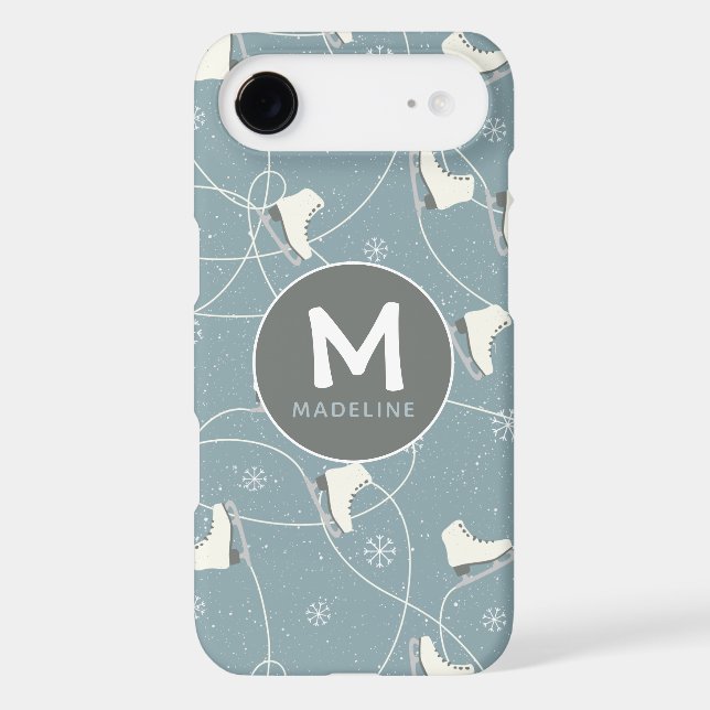 Ice skate & snowflake personalized Case-Mate iPhone case (Back)