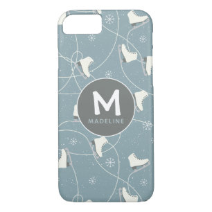 Ice skate & snowflake personalized Case-Mate iPhone case