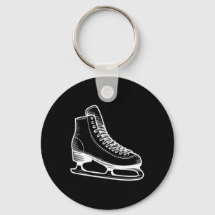Ice Skate Winter Sports Line Art Outline Drawing Keychain