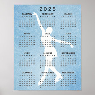 Ice Skater Design 2025 Calendar Poster