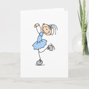 Ice Skater In Blue Card