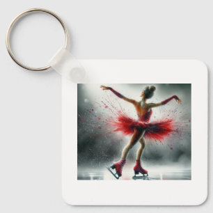 Ice Skater in Red, Keychain