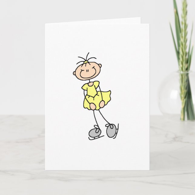 Ice Skater In Yellow Card (Front)
