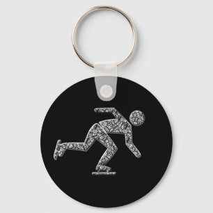 Ice Skater Speeds Keychain