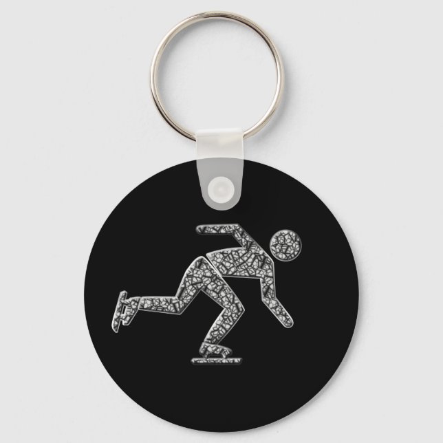 Ice Skater Speeds Keychain (Front)