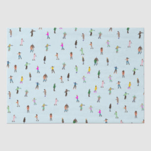 Ice Skaters On Lake │ ice skating christmas winter Tissue Paper
