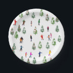 Ice Skaters Pine │ ice skating christmas winter  Paper Plate<br><div class="desc">Cool winter-themed ice skating design with city skaters ice skating rink with pine trees covered in snow. Whimsical illustration design, and great winter decor for every occasion. A wonderful gift for winter-themed gift for you or your friends, co-workers, or family. Ice skating gift. Figure ice skater gift. Winter Christmas new...</div>