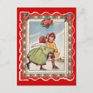 Ice Skaters - Valentine Postcard