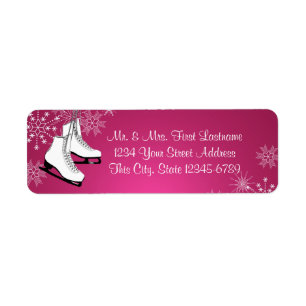 Ice Skates and Snowflakes Pink