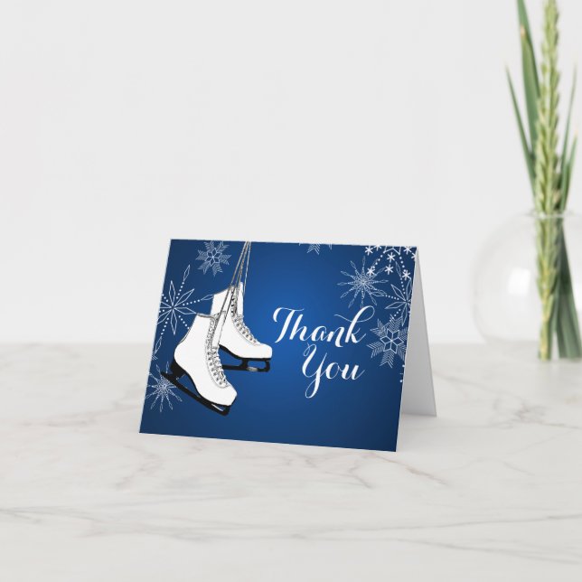 Ice Skates and Snowflakes Thank You (Front)