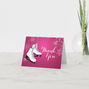 Ice Skates and Snowflakes Thank You Card