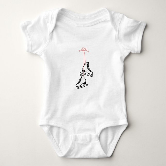 Ice Skates Baby Bodysuit (Front)