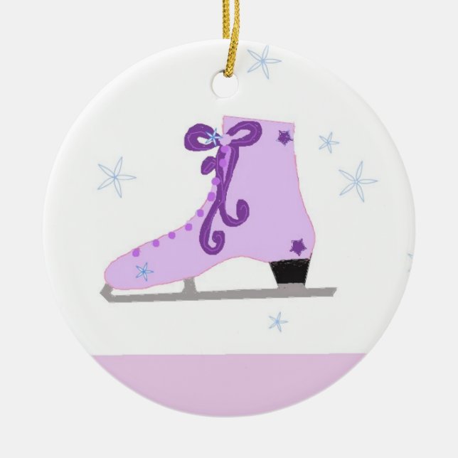 Ice Skates Ceramic Ornament (Front)