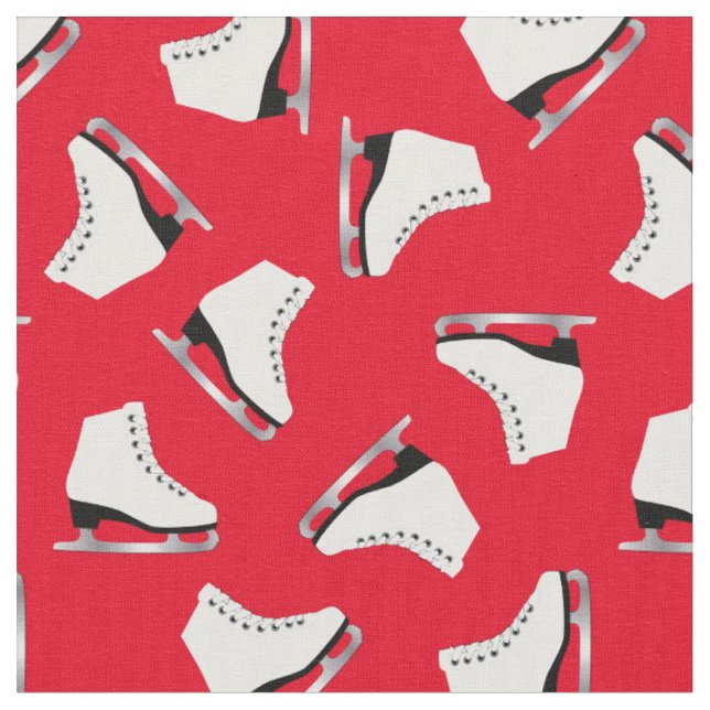 Ice Skates Figure Skating Rink Red Fabric (Close Up)