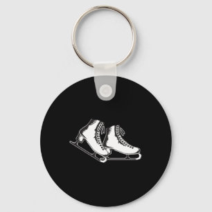 Ice Skates Illustration Stylish Winter Sports Desi Keychain