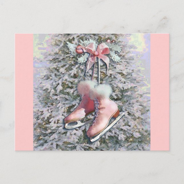 ICE SKATES in PINK by SHARON SHARPE Postcard (Front)