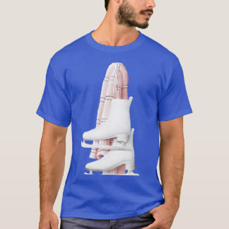 Ice Skates in Watercolors with scarf beautiful art T-Shirt