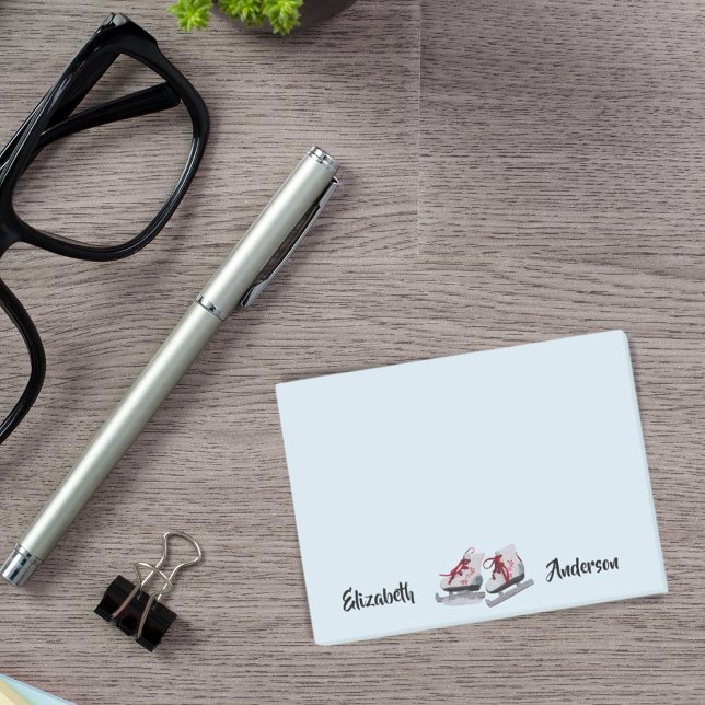 Ice skates light blue figure skating post-it notes (Creator Uploaded)