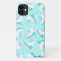 Ice Skates Pattern Blue Cute Figure Skater's