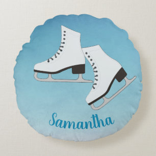 Ice Skates Round Pillow
