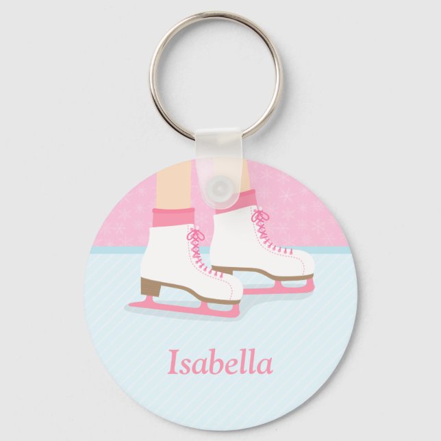 Ice Skates Skating Rink For Girls Keychain (Front)