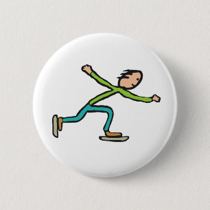 Ice Skating 2 Inch Round Button