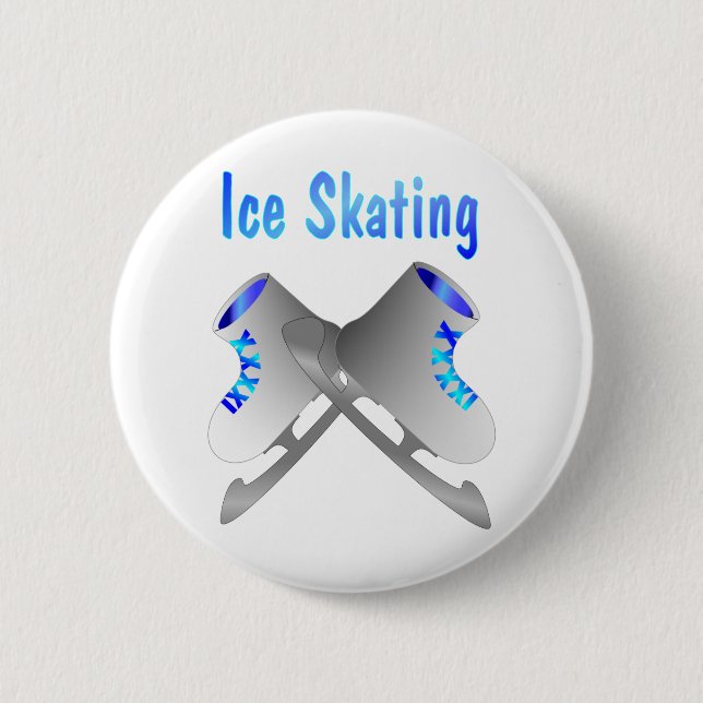 Ice Skating 2 Inch Round Button (Front)