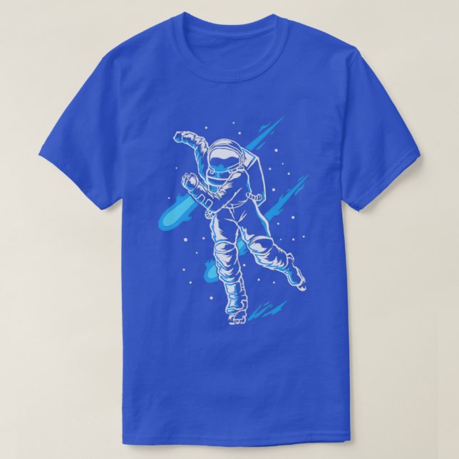 Ice Skating Astronaut Ice Skates Funny Ice Skater T-Shirt (Design Front)