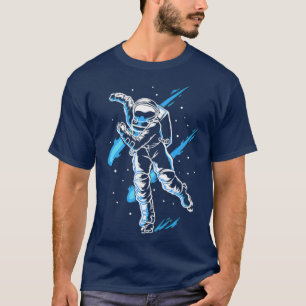 Ice Skating Astronaut Ice Skates Funny Ice Skater T-Shirt